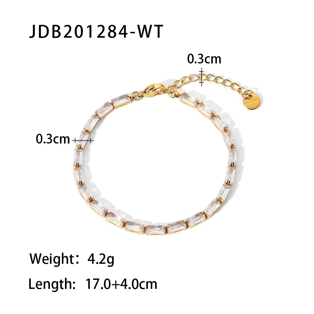 Gemstones Stainless Steel Bracelet for Women