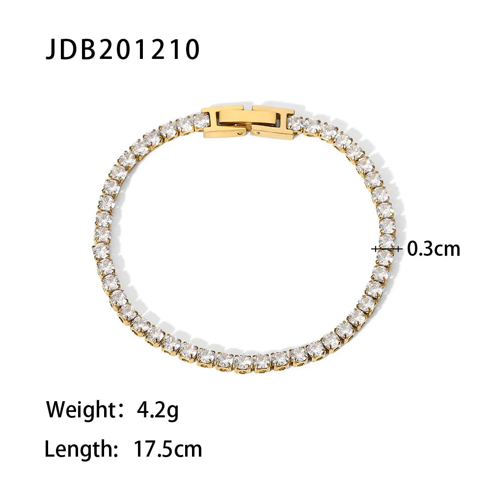 Gemstones Stainless Steel Bracelet for Women