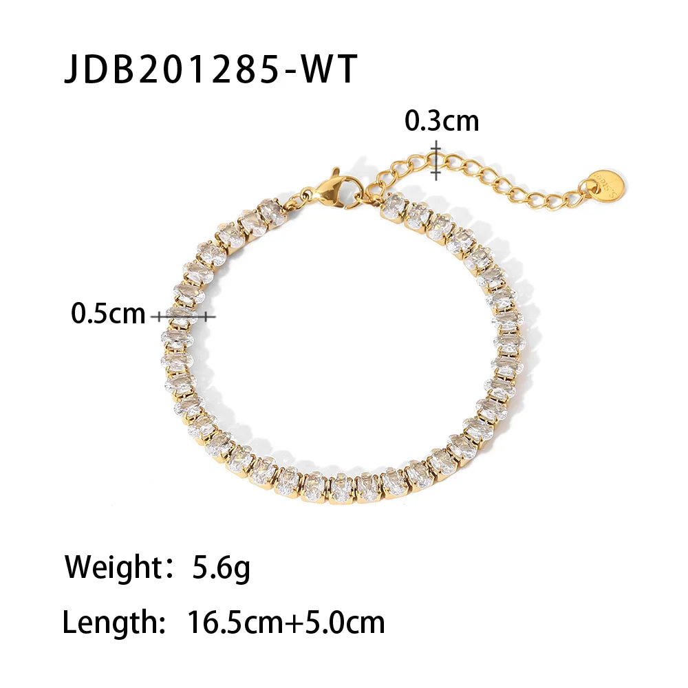 Gemstones Stainless Steel Bracelet for Women