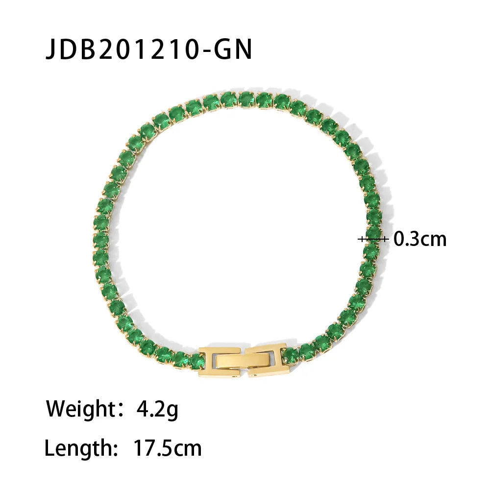 Gemstones Stainless Steel Bracelet for Women