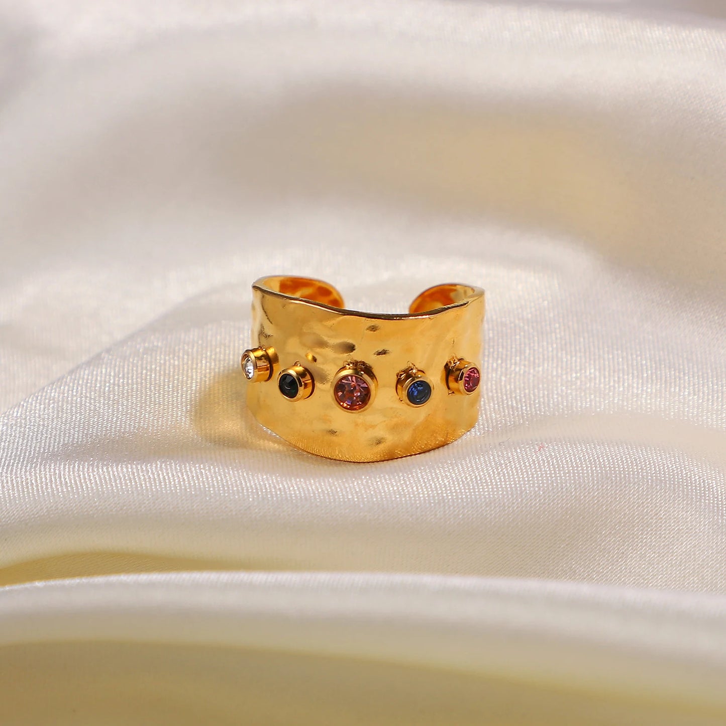 Cubic Zircon Stone Wide Ring